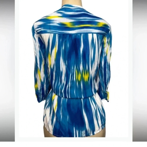 CALVIN KLEIN BLUE MULTICOLOR TOP BLOUSE - Picture 3 of 8